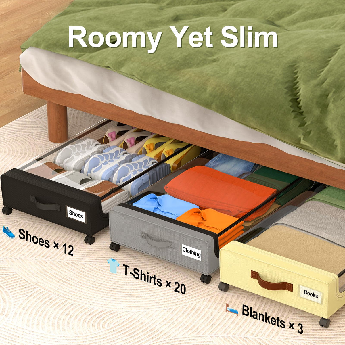 GoMaihe dustproof lid storage bin keeps contents tidy