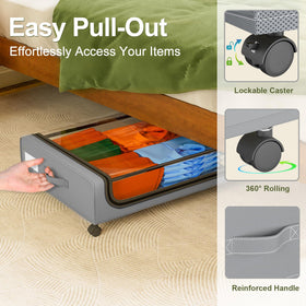 GoMaihe rolling storage bin underbed for flexible closet use