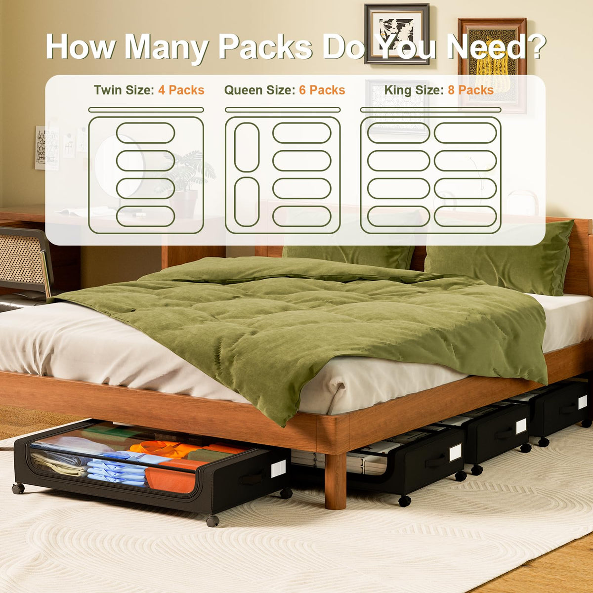 GoMaihe under-bed storage ideal for dorm closets and small spaces