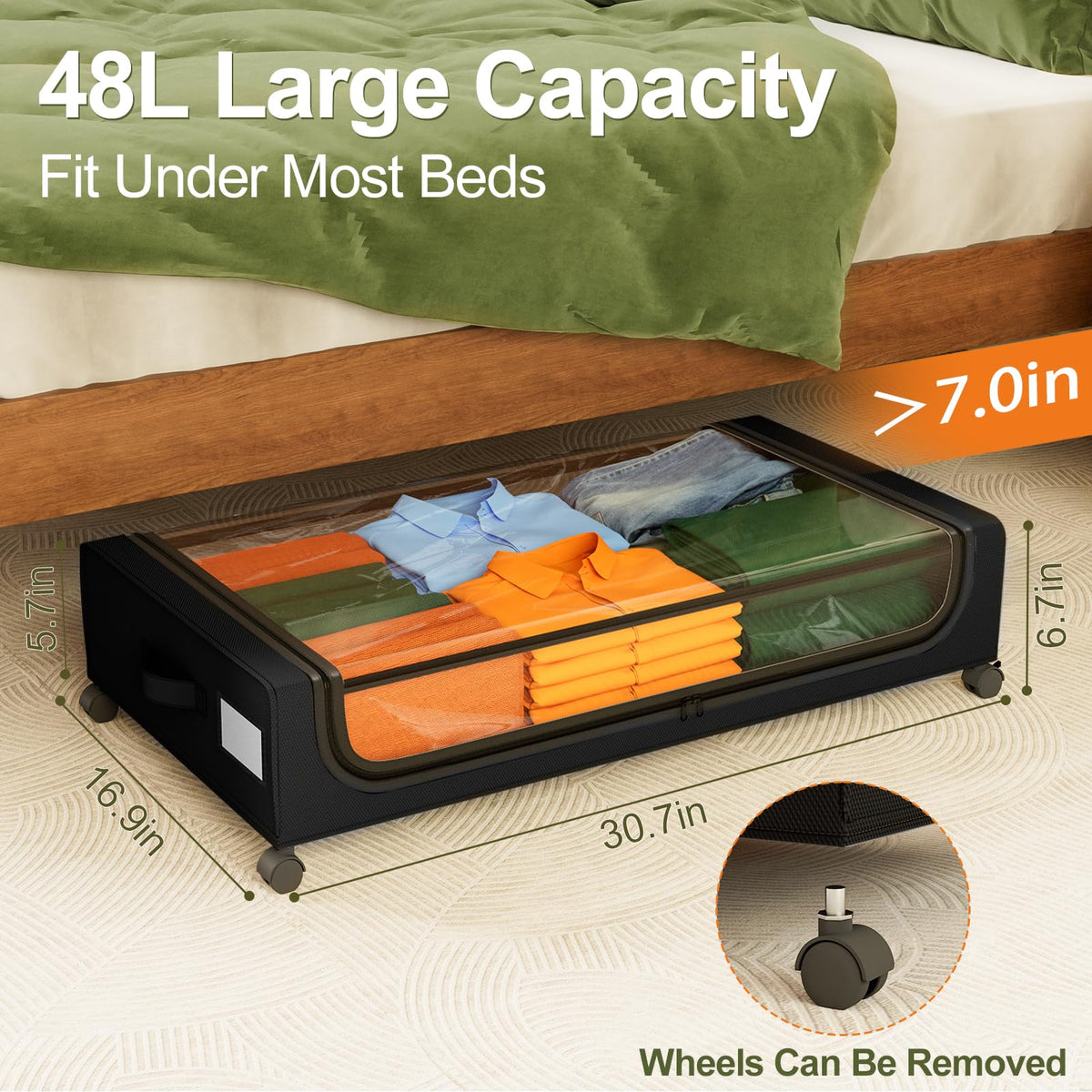 GoMaihe under bed storage featuring a durable metal frame for long-lasting use