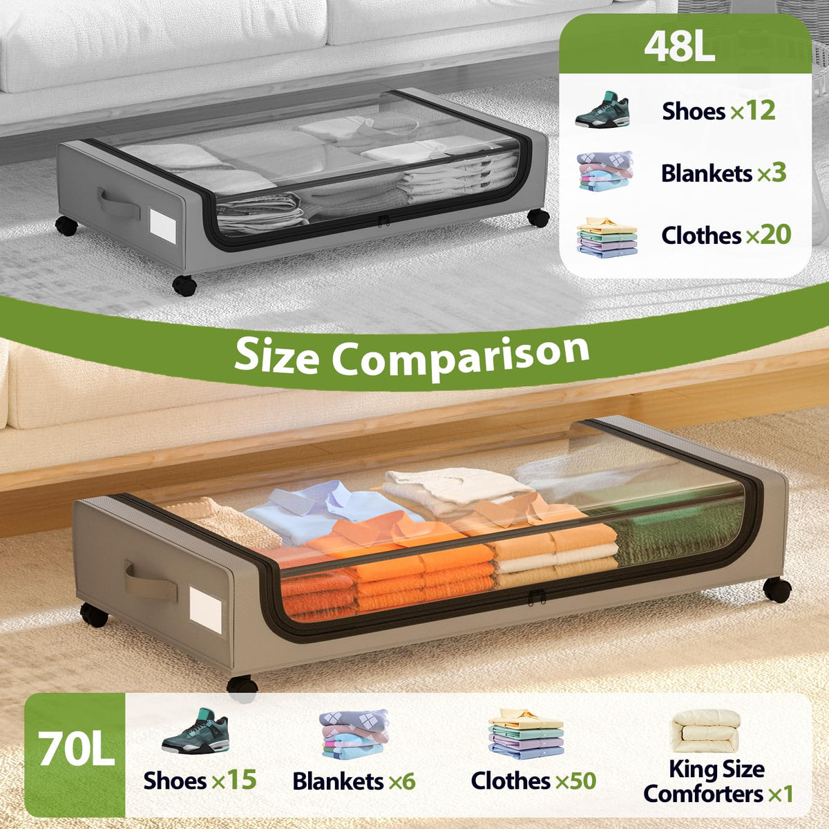 GoMaihe storage with lockable wheels maintains stability during use.