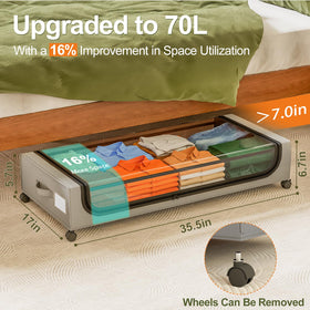 GoMaihe under-bed storage transparent window helps you quickly identify contents.