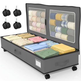 GoMaihe under-bed storage with wheels frame enables easy access under your bed