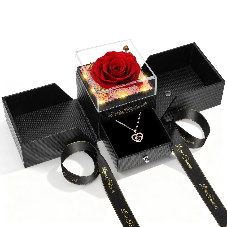 GOMALL preserved rose with necklace and light—perfect mom-friendly Mother's Day gift