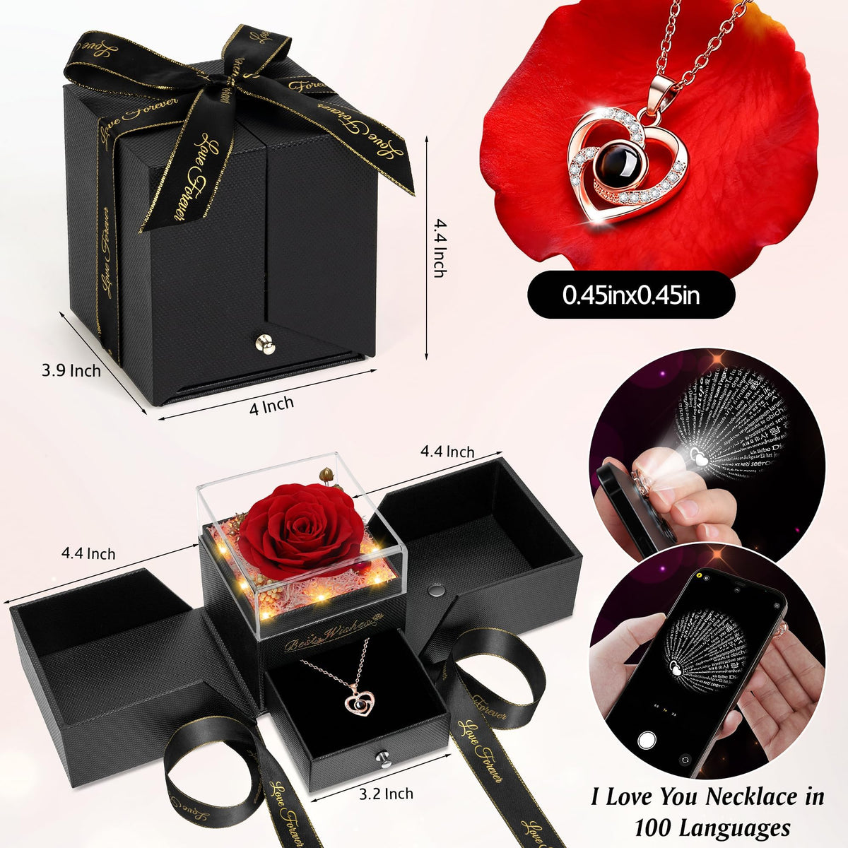 GOMALL rose and necklace set—long-lasting keepsake with elegant design