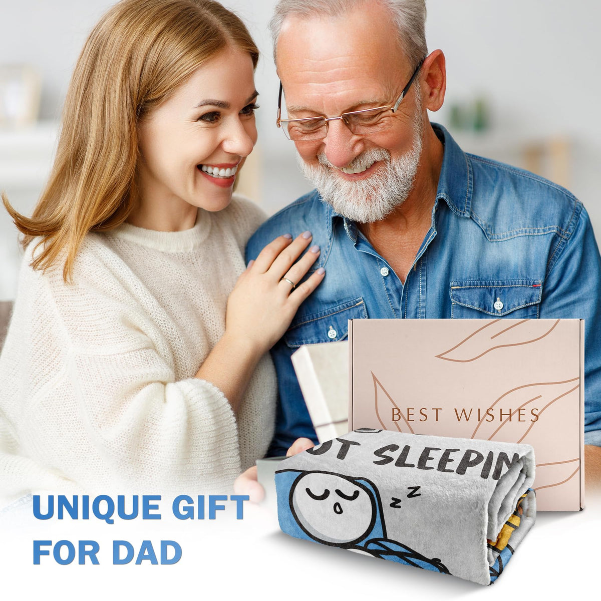 GoMelley dad resting eyes blanket close-up with humorous text