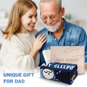 GoMelley funny dad blanket with sleeping eyes design for cozy evenings