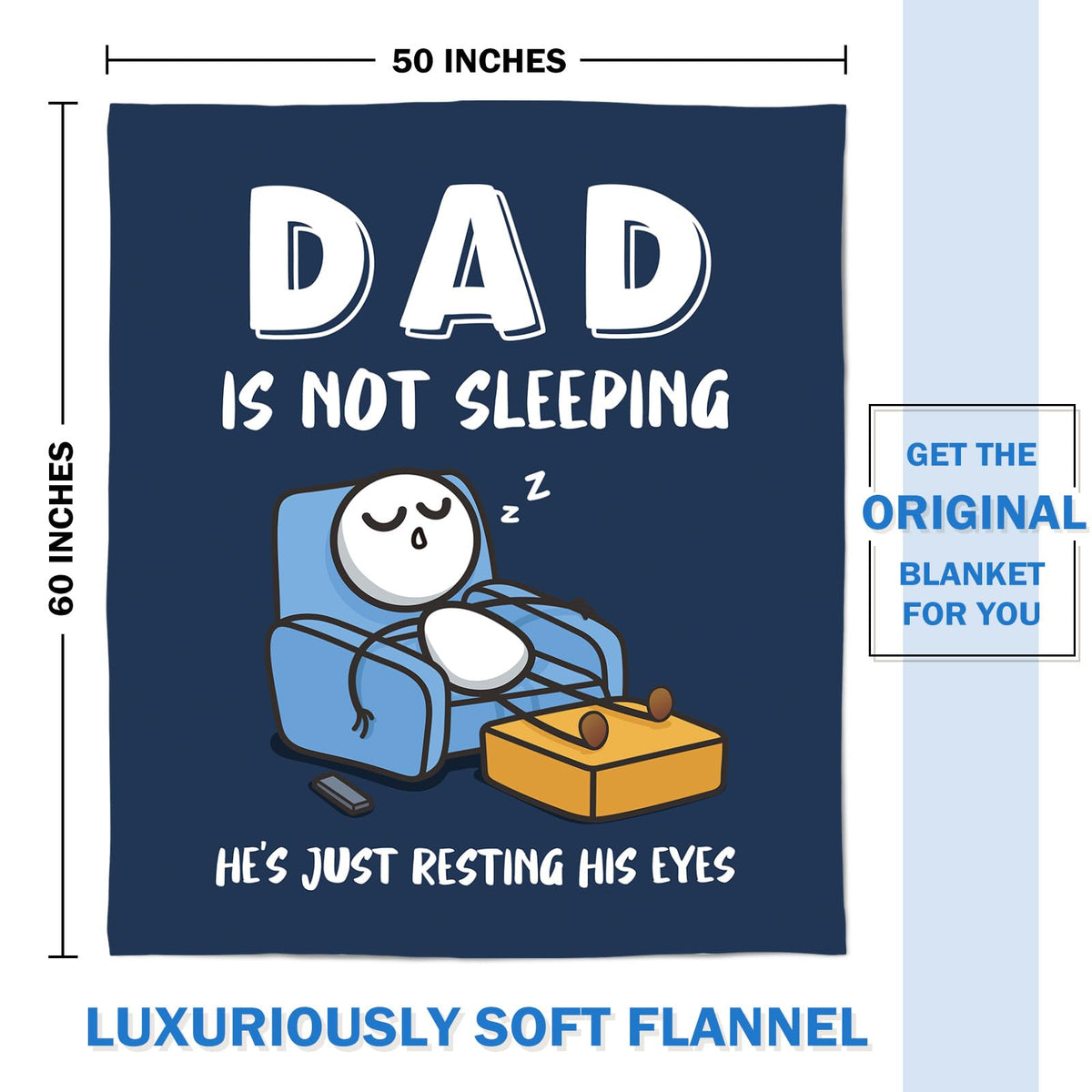 GoMelley durable machine washable blanket, daily use for Dad