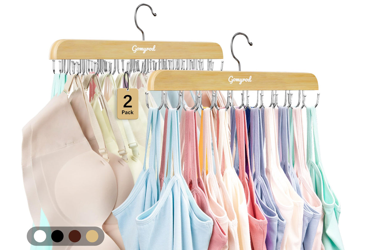 Gomyrod bra-hanger foldable-hooks for space-saving closet organization.