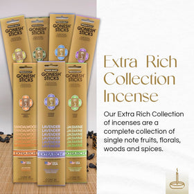Gonesh Classic No. 6 incense sticks fill rooms with earthy, grounding scent.