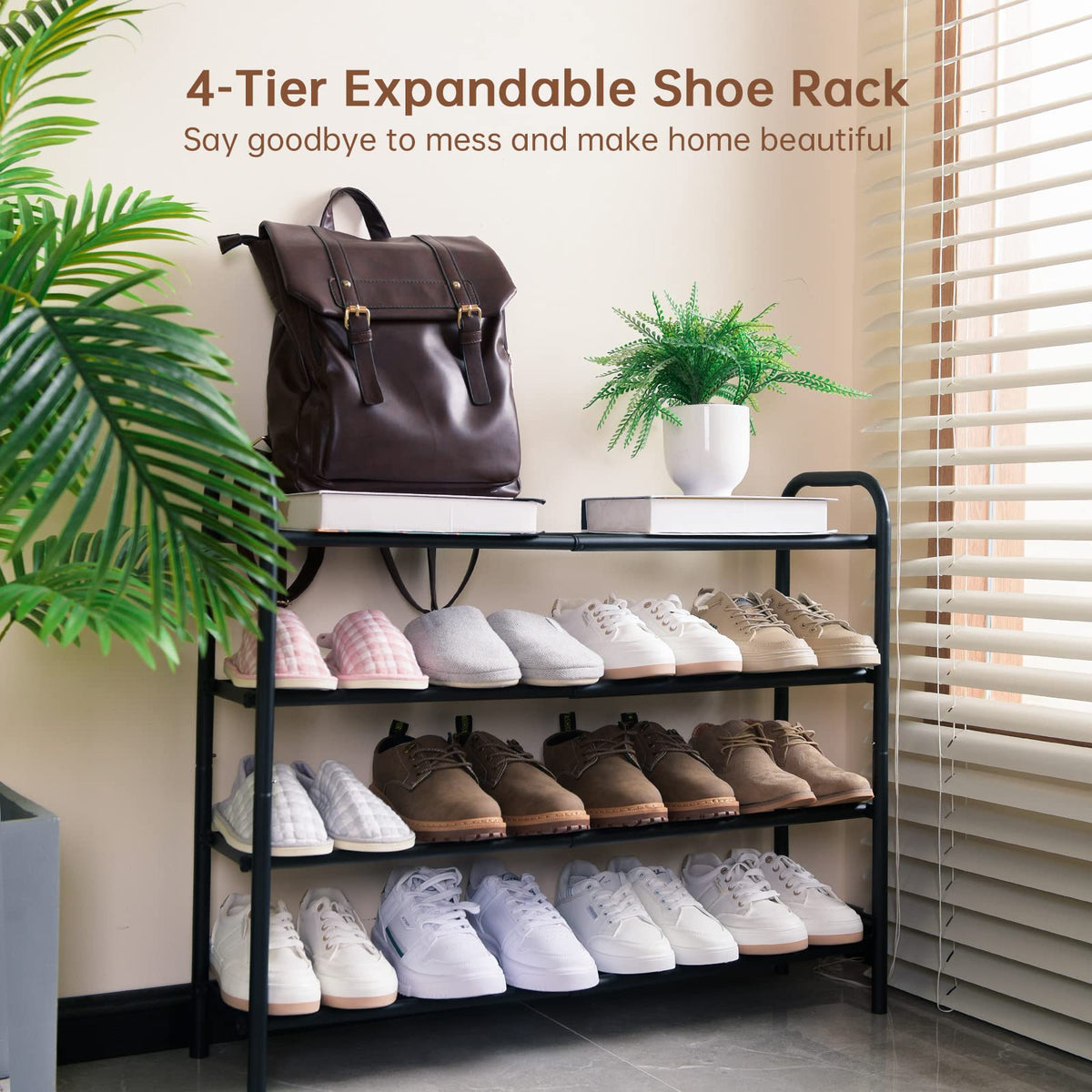 Gonfoam 4-Tier rack front view highlighting sturdy metal build