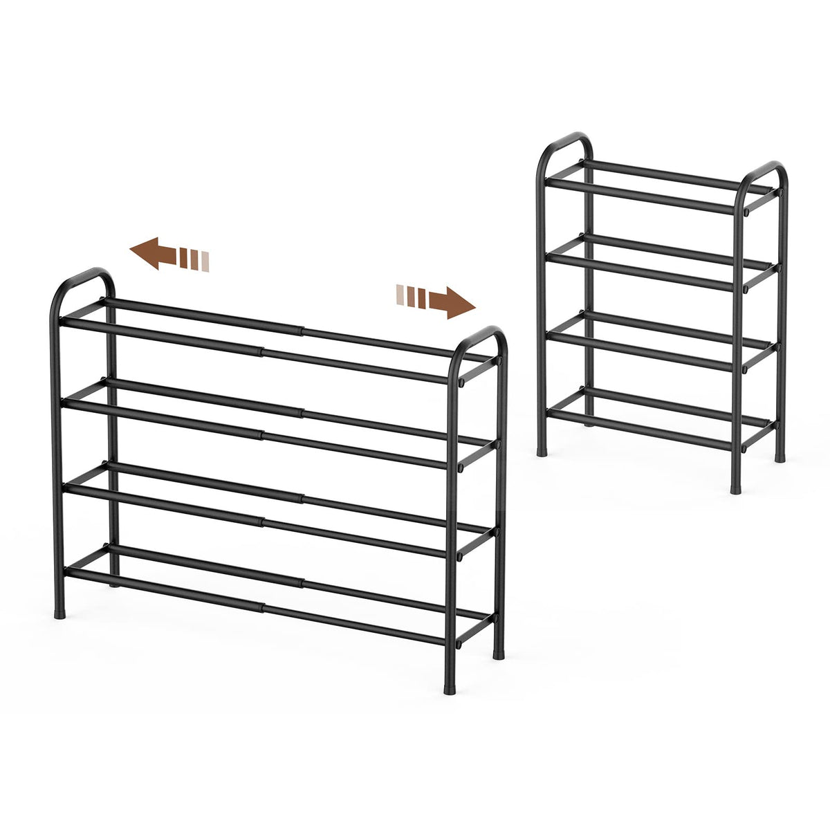 Gonfoam 4-Tier rack side view showing expandable design for tight spaces