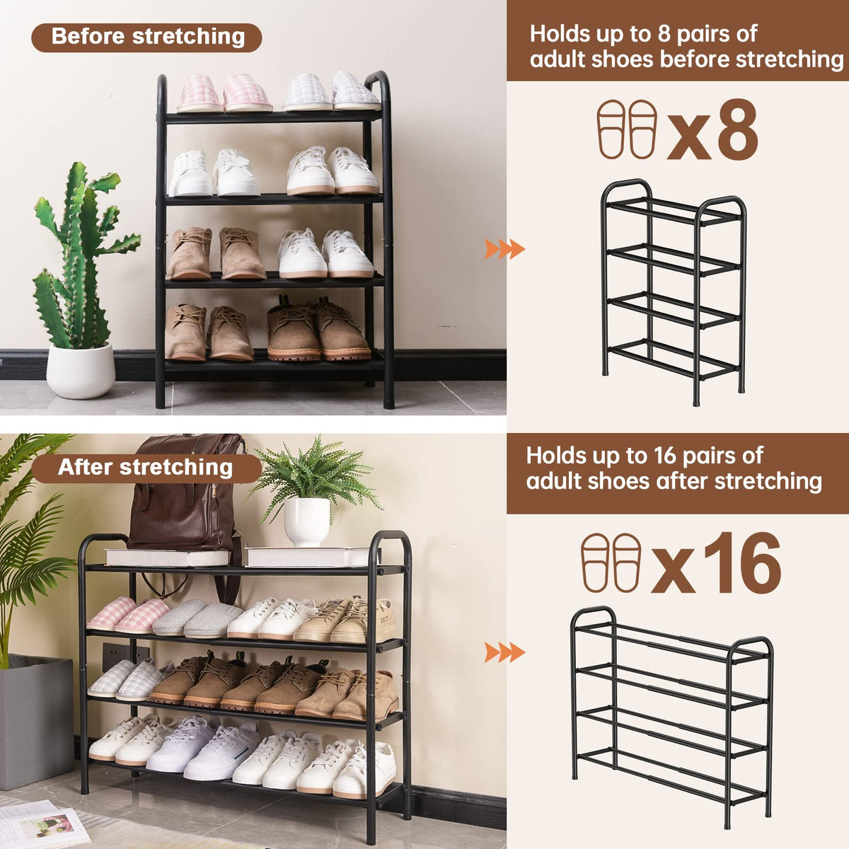 Gonfoam multipurpose shoe storage suitable for garage or closet