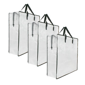 GONGKANGYUAN 3-pack clear storage bags show space-saving closet organization.