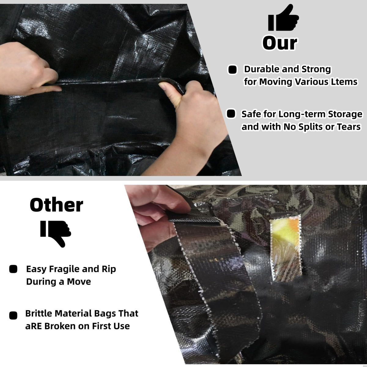 GONGKANGYUAN 91L bags folded flat for compact storage in drawers.