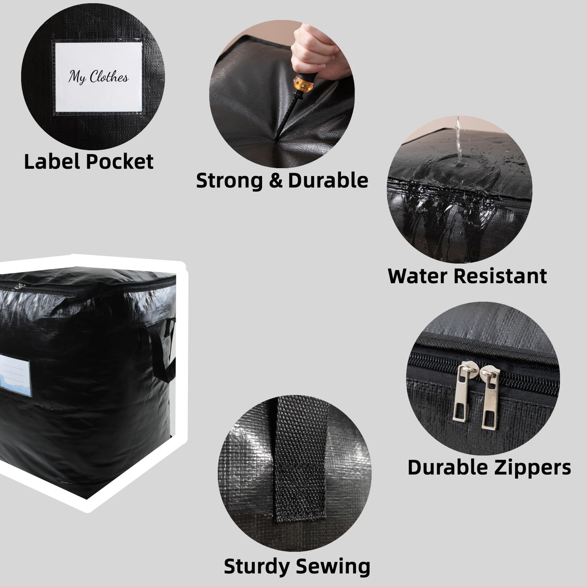 GONGKANGYUAN 91L bag closeup showing reinforced 1.5-inch handle for durability.