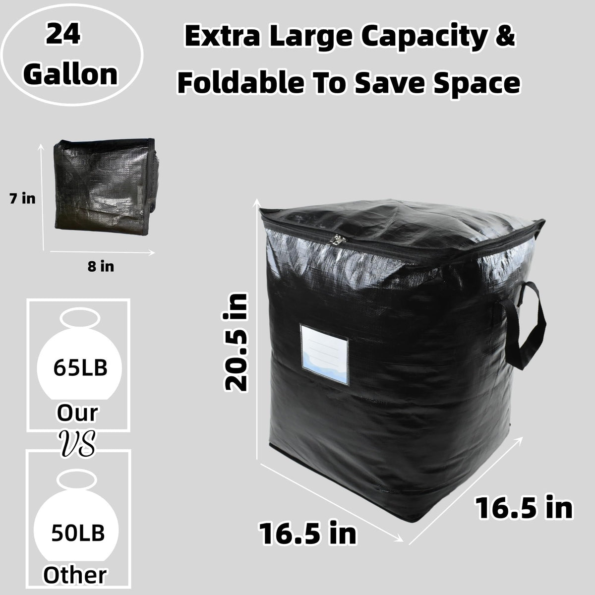 GONGKANGYUAN 91L bag with top zip opening for easy loading and access.