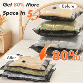 GONGSHI vacuum bags in a suitcase demonstrating space-saving packing