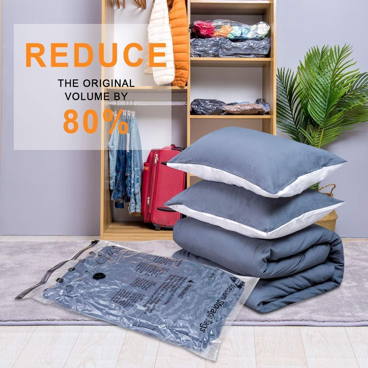 GONGSHI set covers clothes, bedding, and pillows for versatile storage.