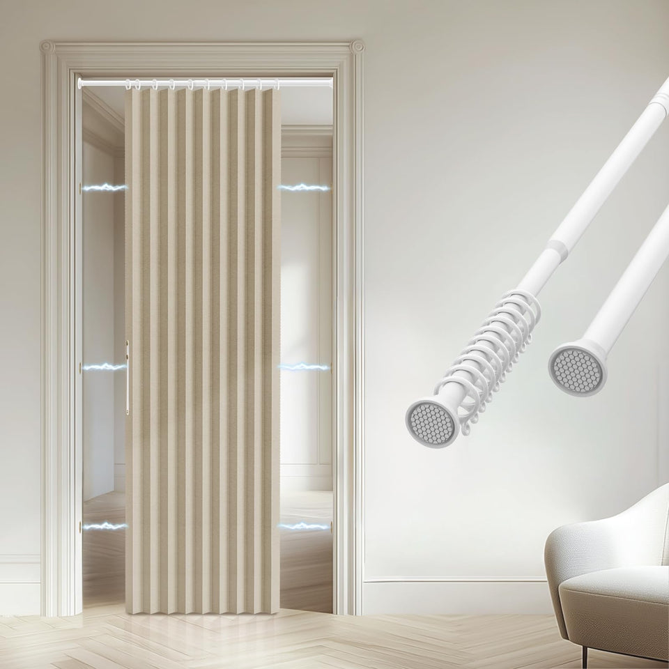 gonnrly accordion door curtain with included rod blocks light for serene bedroom privacy.