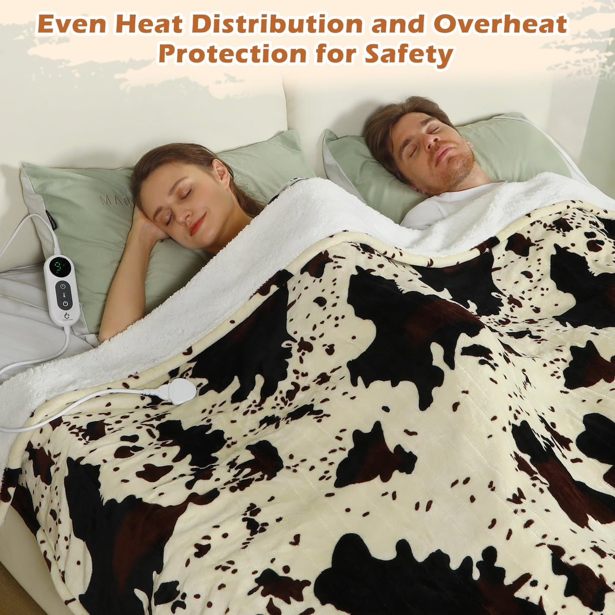 Goocoz heated twin blanket on sofa provides warmth during chilly evenings.