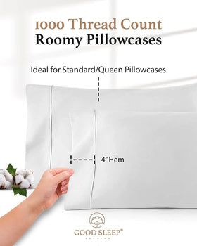 Good Sleep Bedding standard-size pillowcase on bed for snug fit