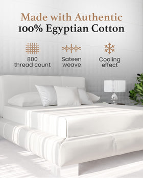 Good Sleep Bedding 800 TC Egyptian cotton fitted sheet close-up highlighting premium weave and sheen.