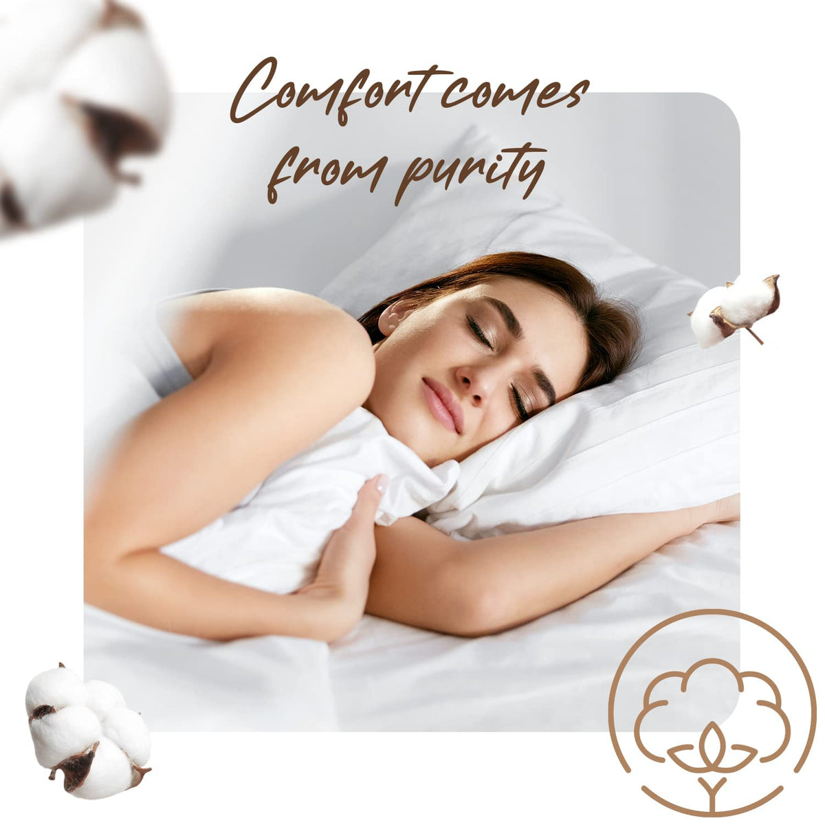 Pillowcases arranged on bed to showcase crisp white finish and neat hem