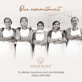Good Sleep Bedding bed on white sheet setup illustrating hotel-style luxury at home.