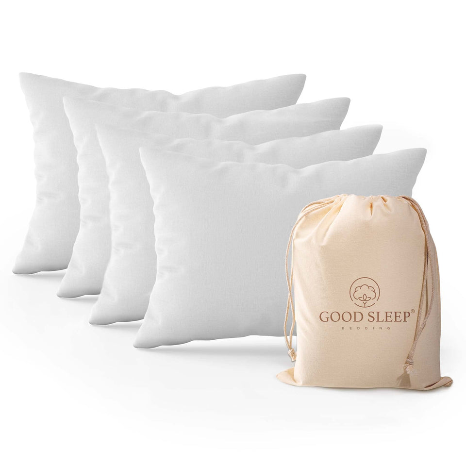 Good Sleep Bedding queen pillow-case set on bed showing four silky cotton cases for sleep comfort