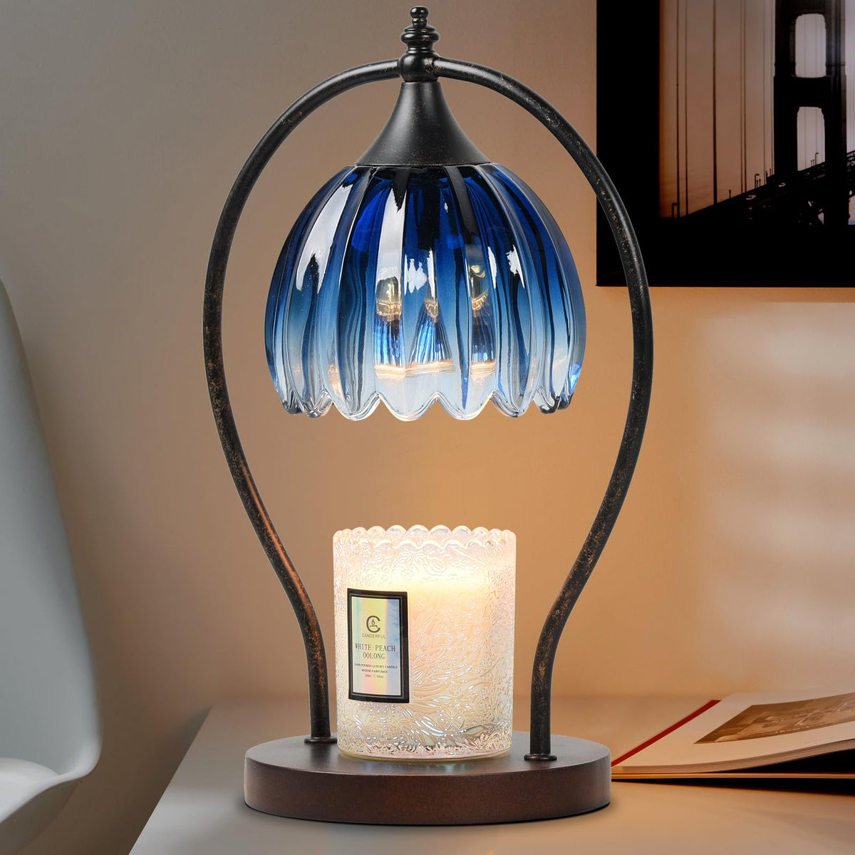 GOODBUY Candle Warmer Lamp warranty-service badge highlights reliable support and long-lasting use.