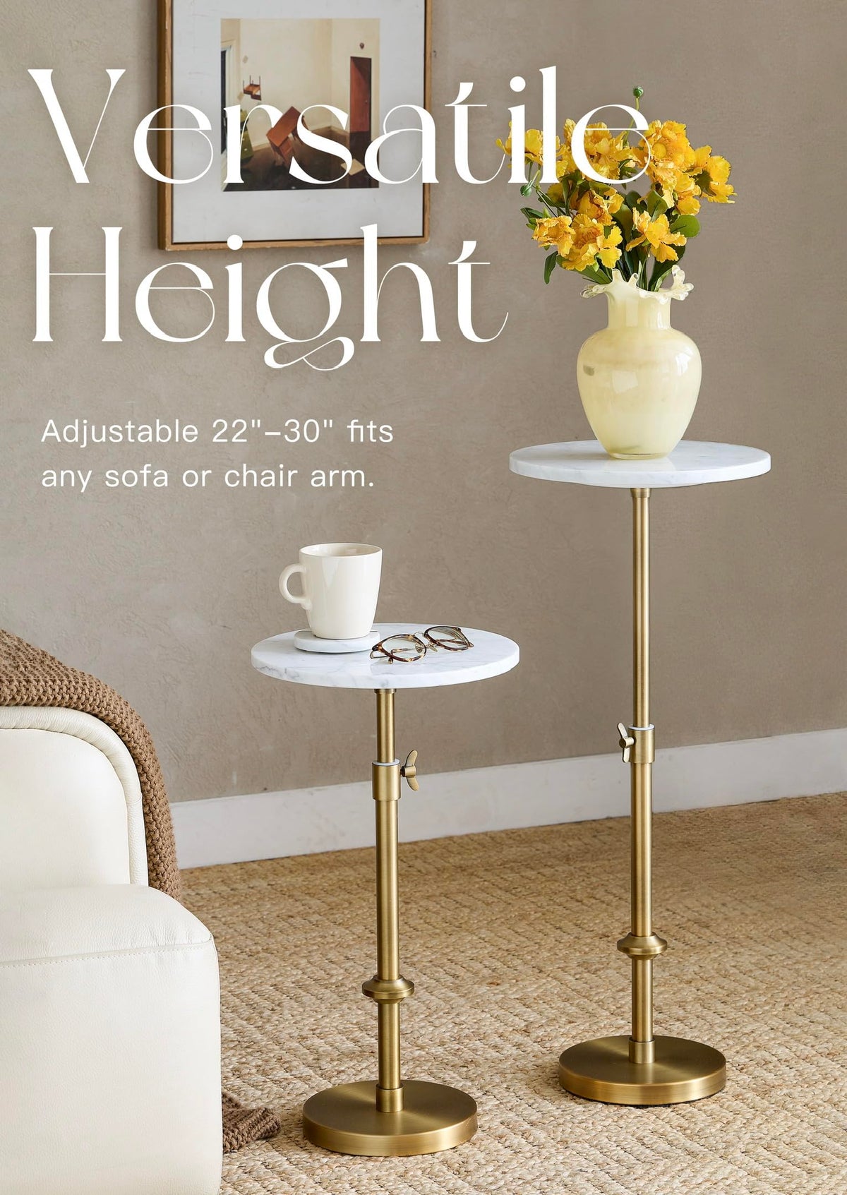 Goodinough height adjustment mechanism allowing 22 to 30 inches.