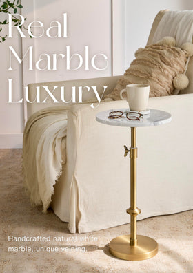 Goodinough end table placed beside a sofa, showcasing compact space efficiency.