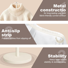 Goodniu all-metal tshirt stand emphasizes durability for daily retail displays.