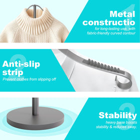 Goodniu metal mannequin stand with stable base supports garments