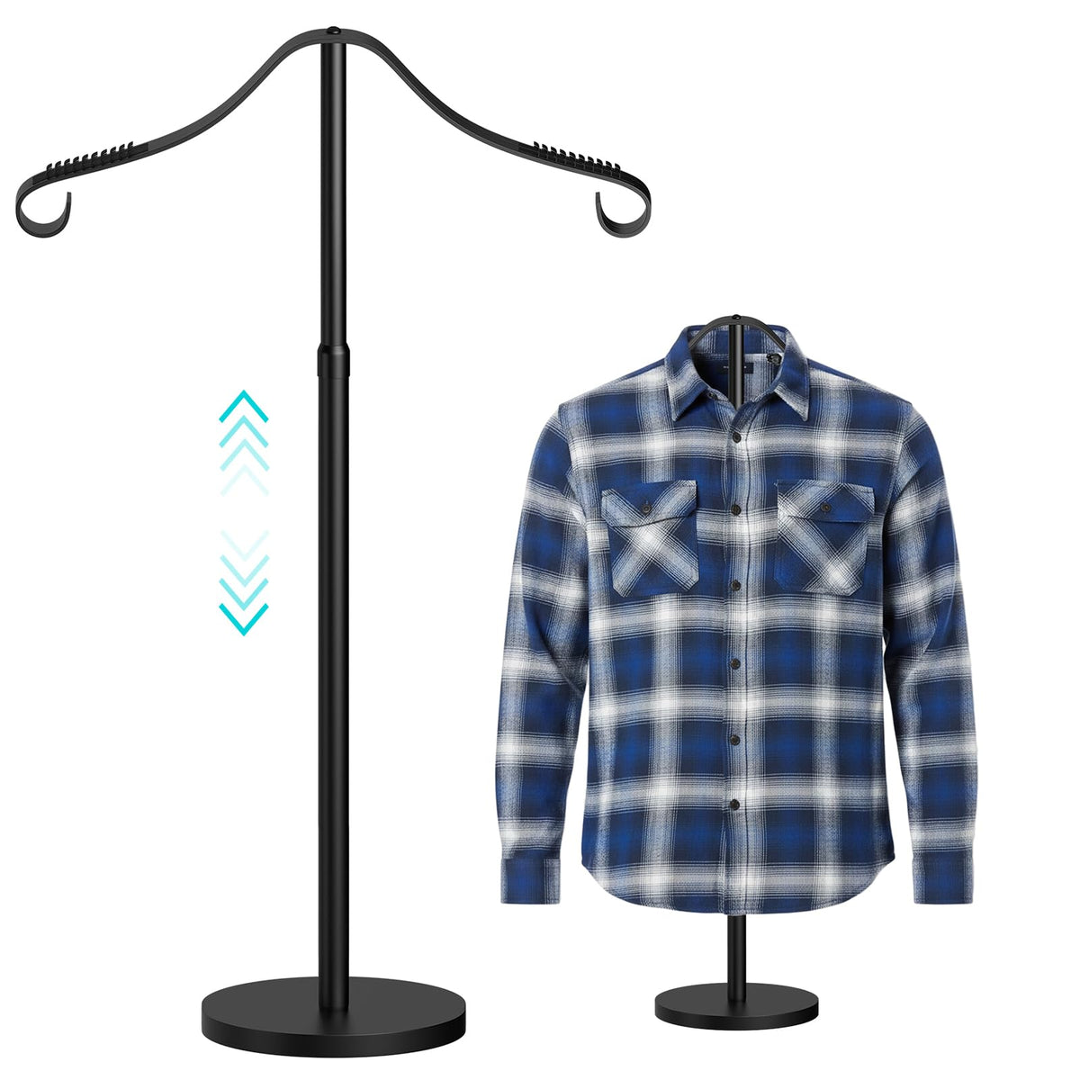 Goodniu shirt display stand adjustable height for clear garment presentation in retail