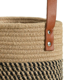Goodpick black and natural jute basket adds texture to living space