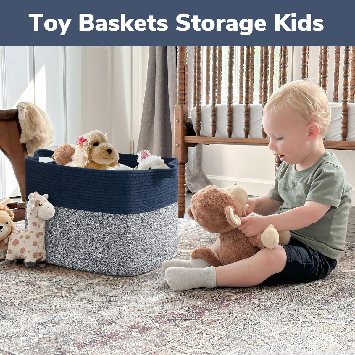 Goodpick cotton rope basket adds soft texture to living room décor