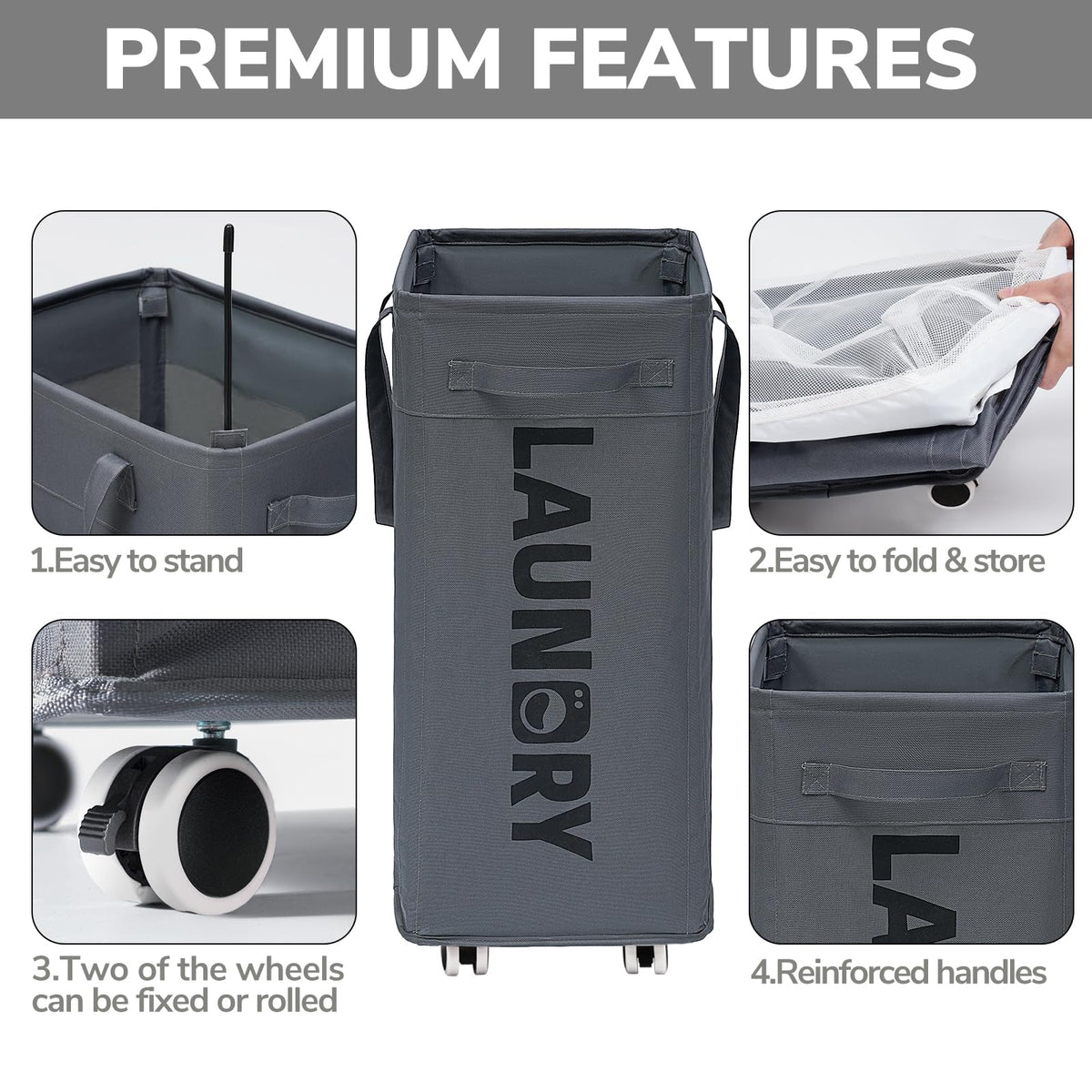 Goodpick hamper roller design and sturdy handle simplify hauling.