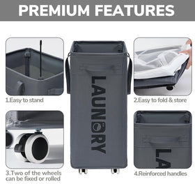 Goodpick hamper roller design and sturdy handle simplify hauling.