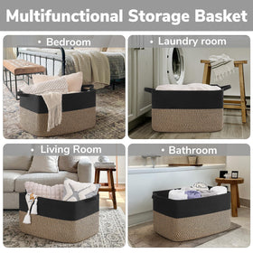 Goodpick large blanket basket in bedroom and laundry area for clothes and blankets