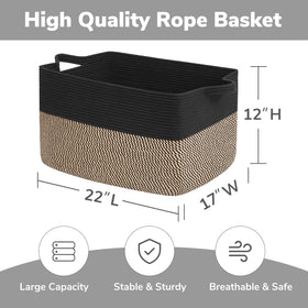 Goodpick large blanket basket open top highlighting spacious storage for blankets and toys