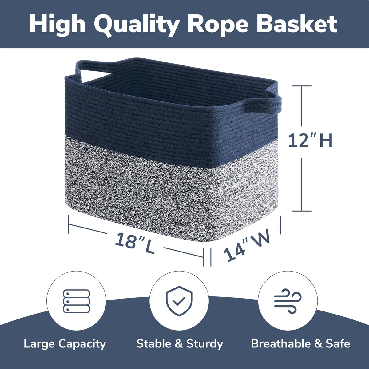 Goodpick large blanket basket stores throws neatly in bedroom