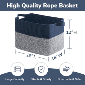 Goodpick large blanket basket stores throws neatly in bedroom