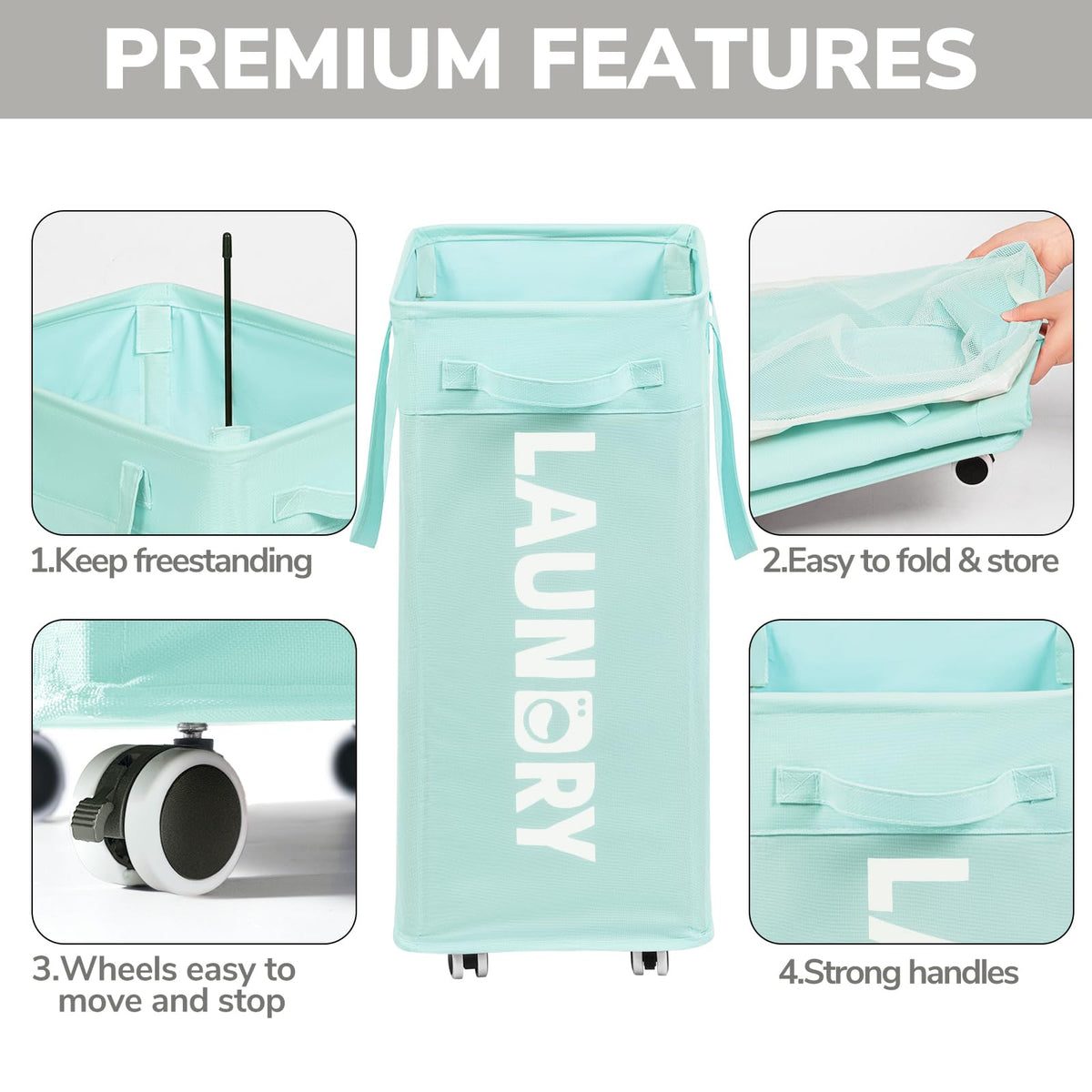 Goodpick ample storage space accommodates clothes and laundry items without crowding