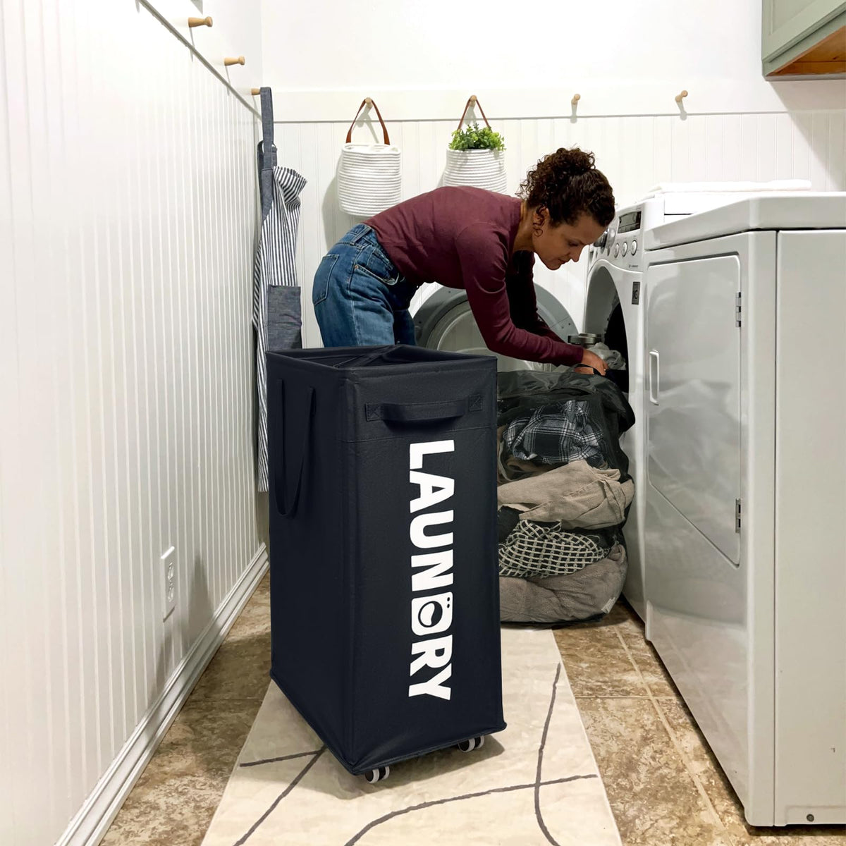Goodpick large 75L capacity fits clothes and towels in one basket
