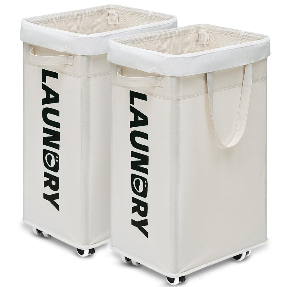 Goodpick 75L basket front view with wheels and handle for easy transport.