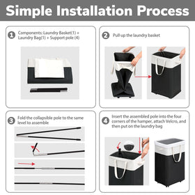 Goodpick collapsible laundry hamper design for compact storage when not in use.