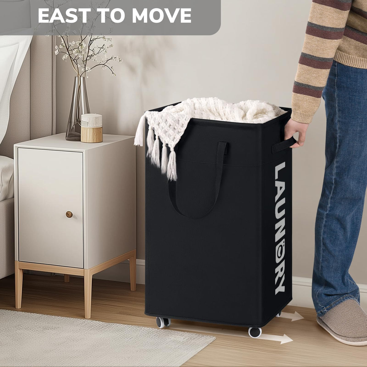 Goodpick removable inner mesh bag lets you lift clothes without moving the hamper.