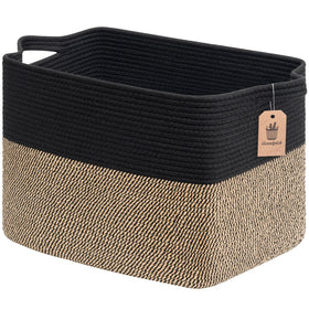 Goodpick woven laundry basket with sturdy handles for easy transport